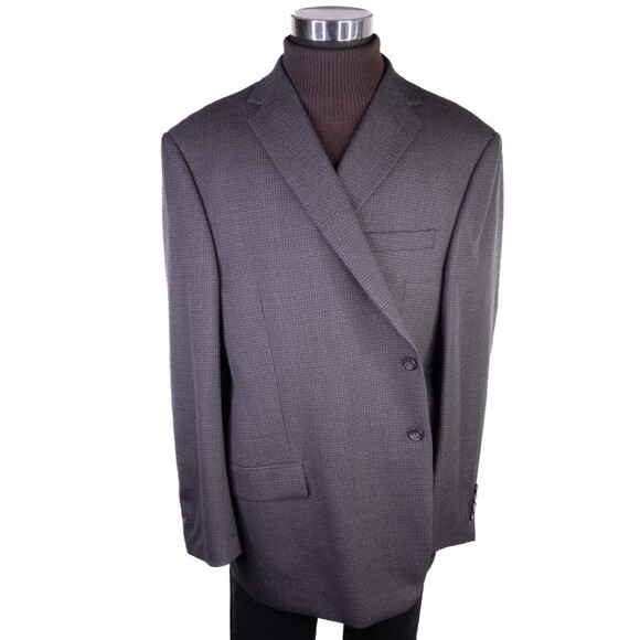 Pronto Uomo Platinum Mens Sport Coat 50R Houndstooth Executive Wool Blazer EUC - Picture 2 of 14